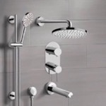 Remer TSR63 Tub and Shower Faucet Set with Handheld and Rain Shower Head